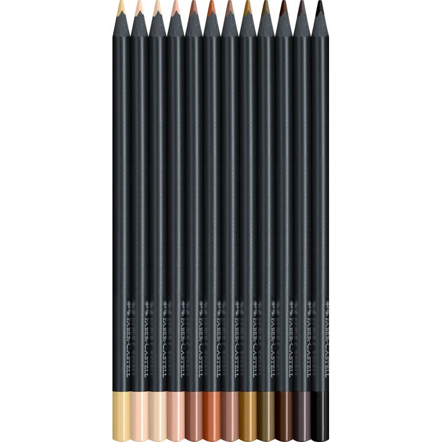 Faber-Castell - Astuccio con 12 matite colorate Black Edition Skin Tones