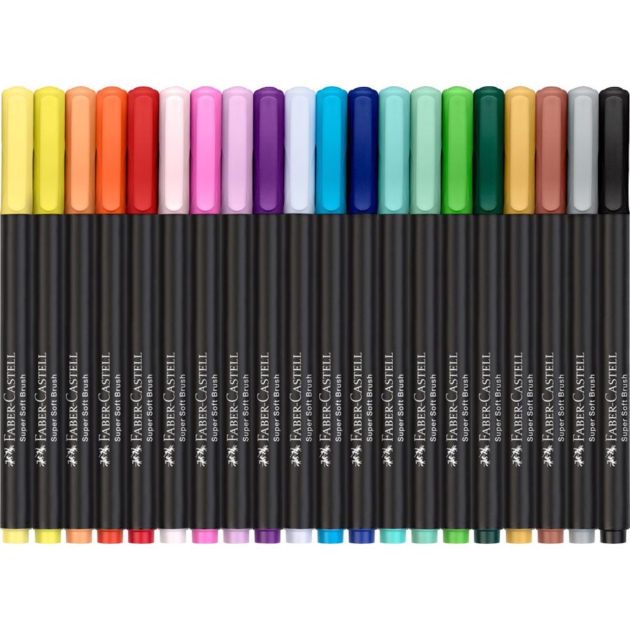 Faber-Castell - Astuccio con 20 pennarelli brush Black Edition