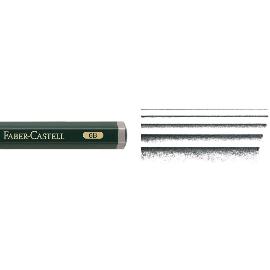 Faber-Castell - Matita di grafite Castell 9000 Jumbo 6B