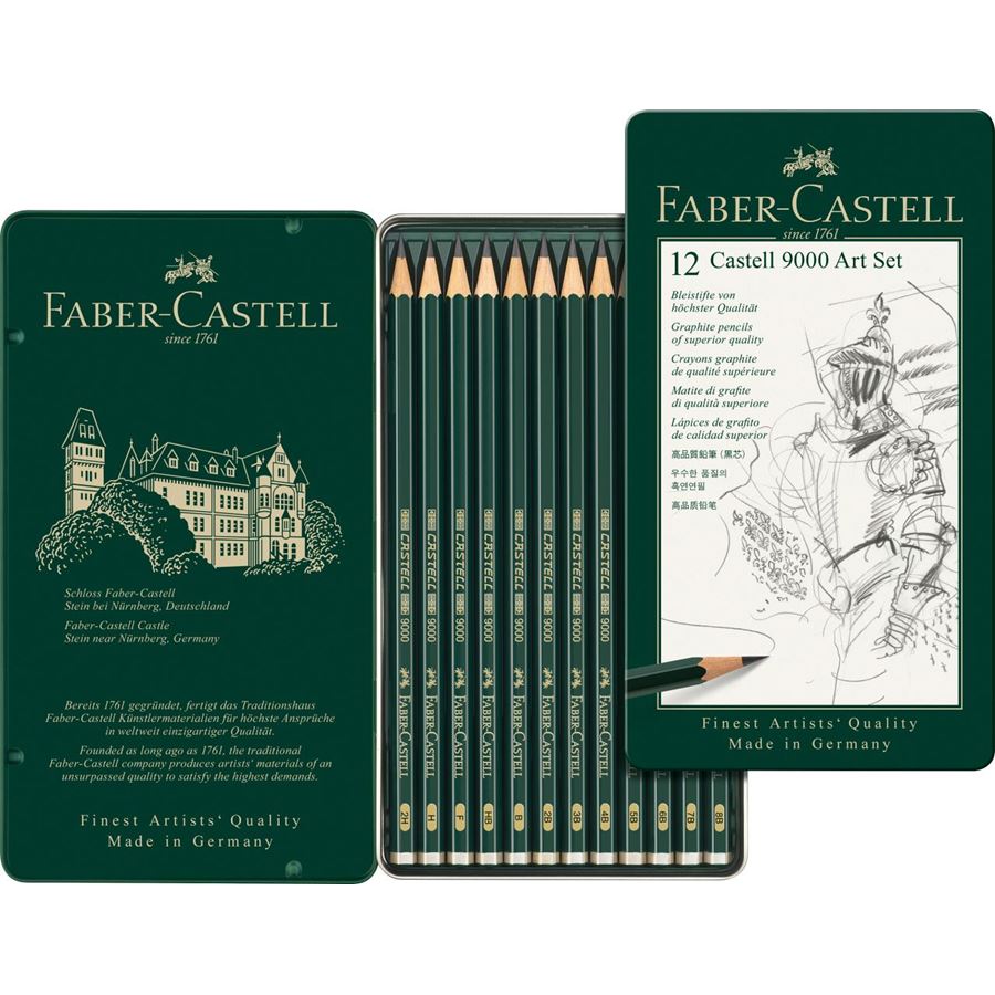 Faber-Castell - Matite grafite Castell 9000 Art 8B/2H Set