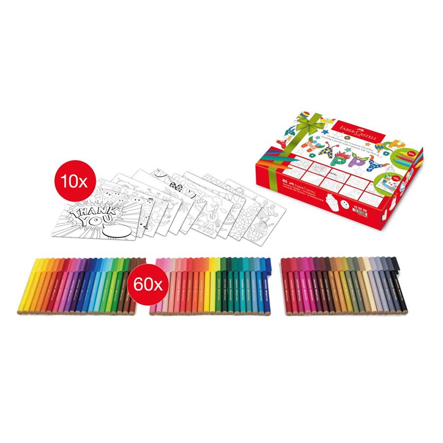 Faber-Castell - Set Greeting Cards con 60 pennarelli Connector
