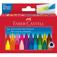 Faber-Castell - Astuccio con 24 pastelli a cera triangolari
