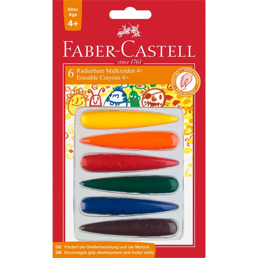 Faber-Castell - Pastelli Cera forma conica Blister 6