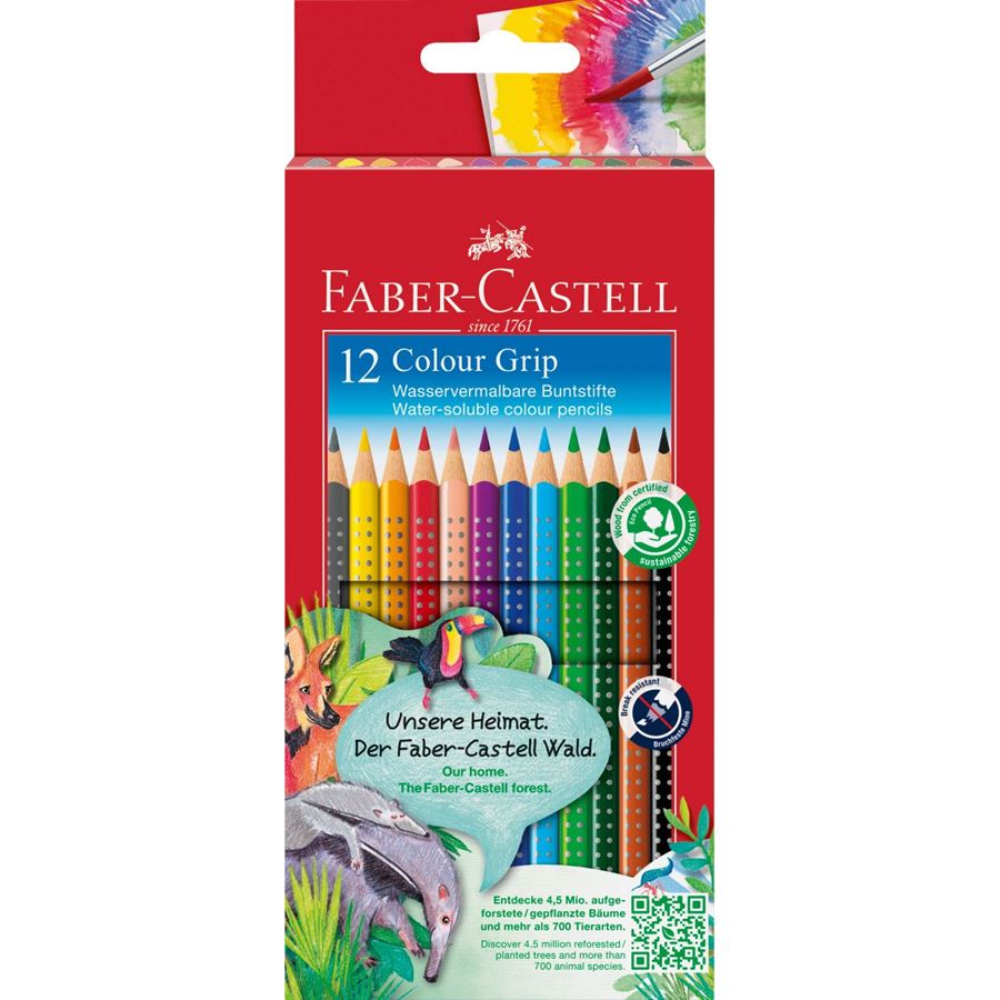 Faber-Castell - Matite Colorate Colour Grip Astuccio cartone 12