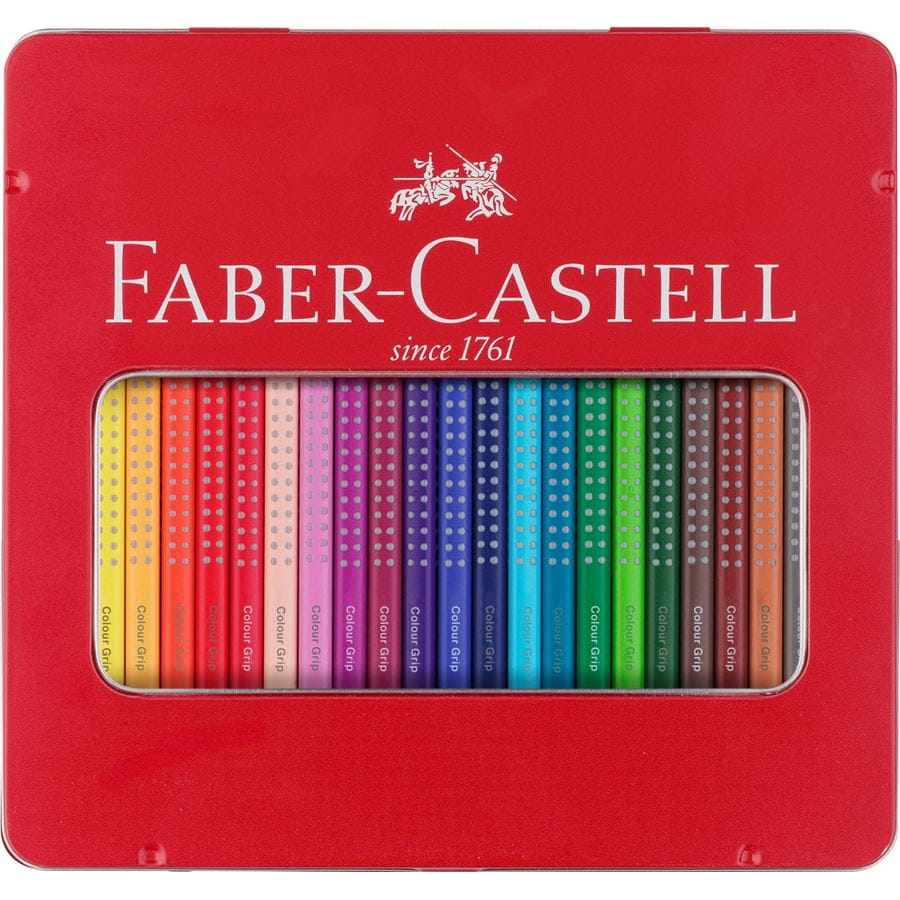 Faber-Castell - Matite Colorate Colour Grip Astuccio metallo 24