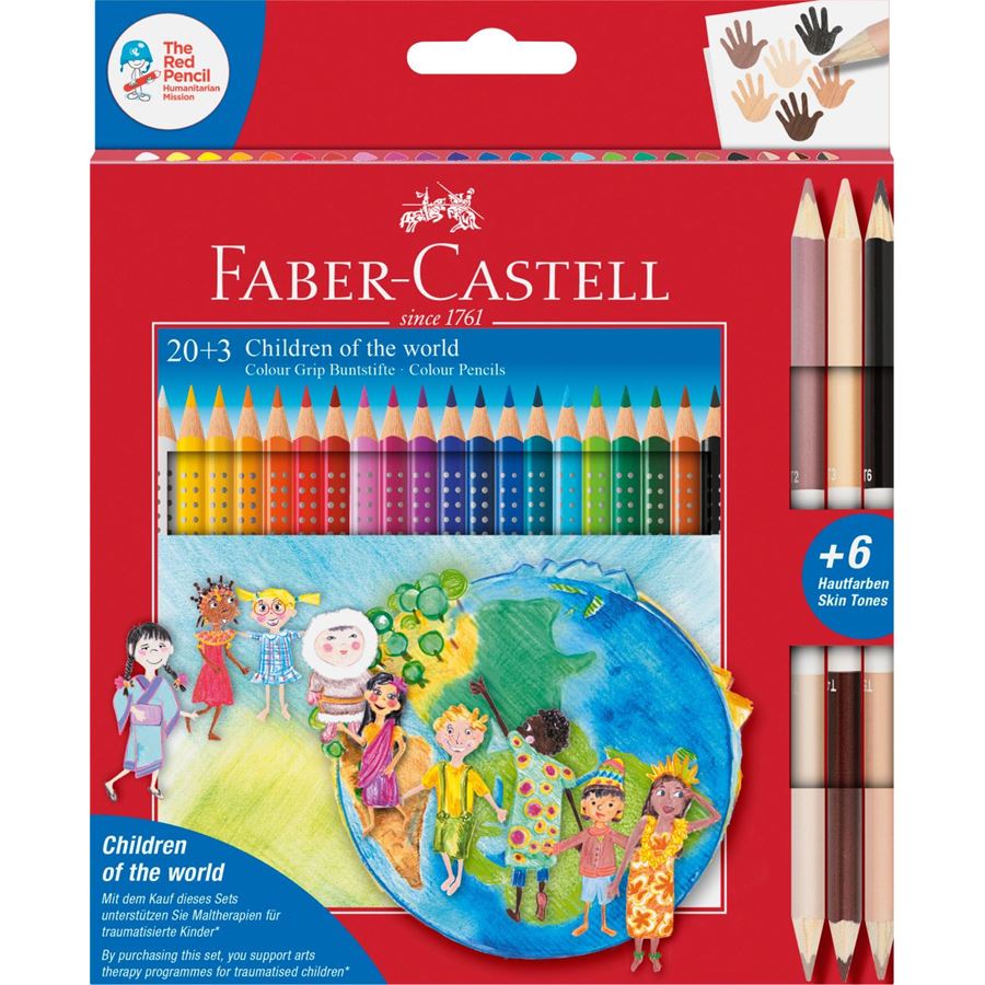 Faber-Castell - Matite colorate Colour Grip Children of the world  20+3