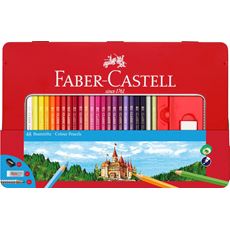 Faber-Castell - Conf. metallo con 48 matite colorate permanenti con finestra