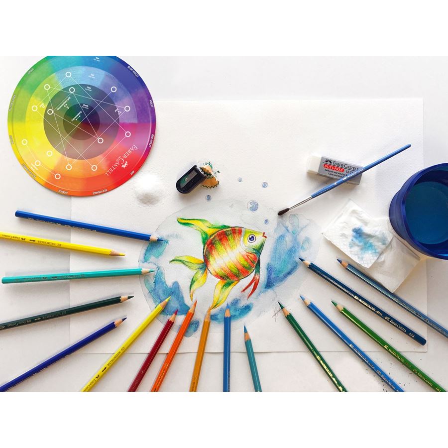 Faber-Castell - Confezione in metallo con 48 matite colorare acquerellabili