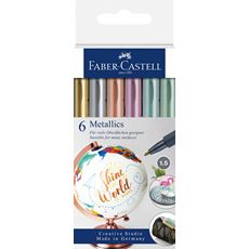 Faber-Castell - Marker Metallics, astuccio cartone 6 colori