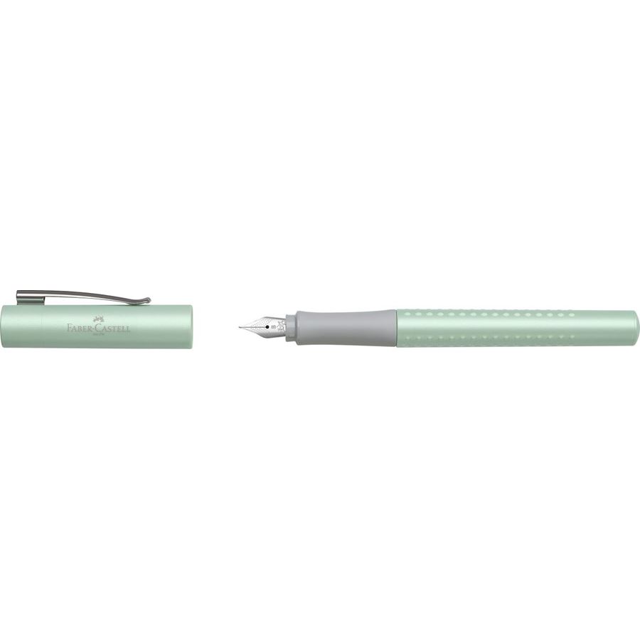 Faber-Castell - Penna stilografica Grip Pearl Edition B verde menta