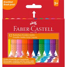 Faber-Castell - Astuccio con 12 pastelli a cera Jumbo Grip