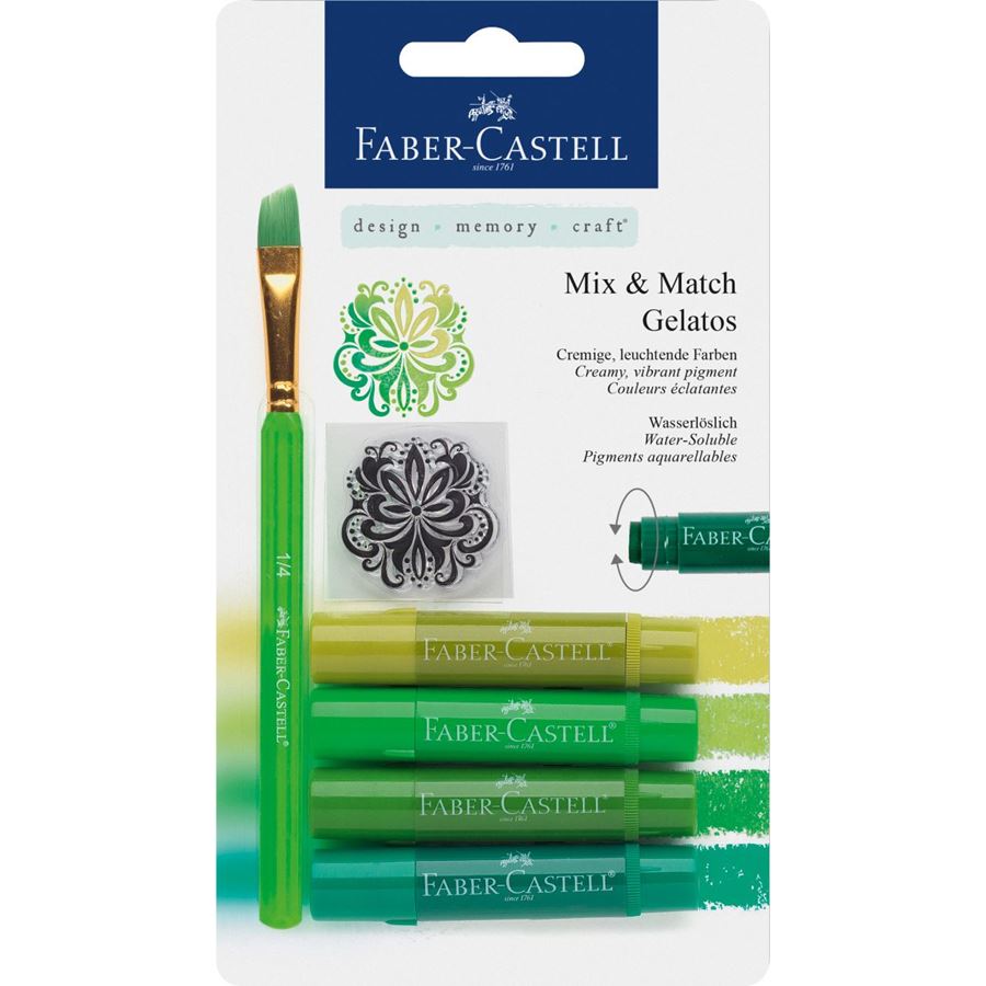 Faber-Castell - Pastelli acquerellabili set da 4 verdi