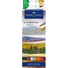 Faber-Castell - Goldfaber Aqua Dual Marker, astuccio da 6, Tuscany