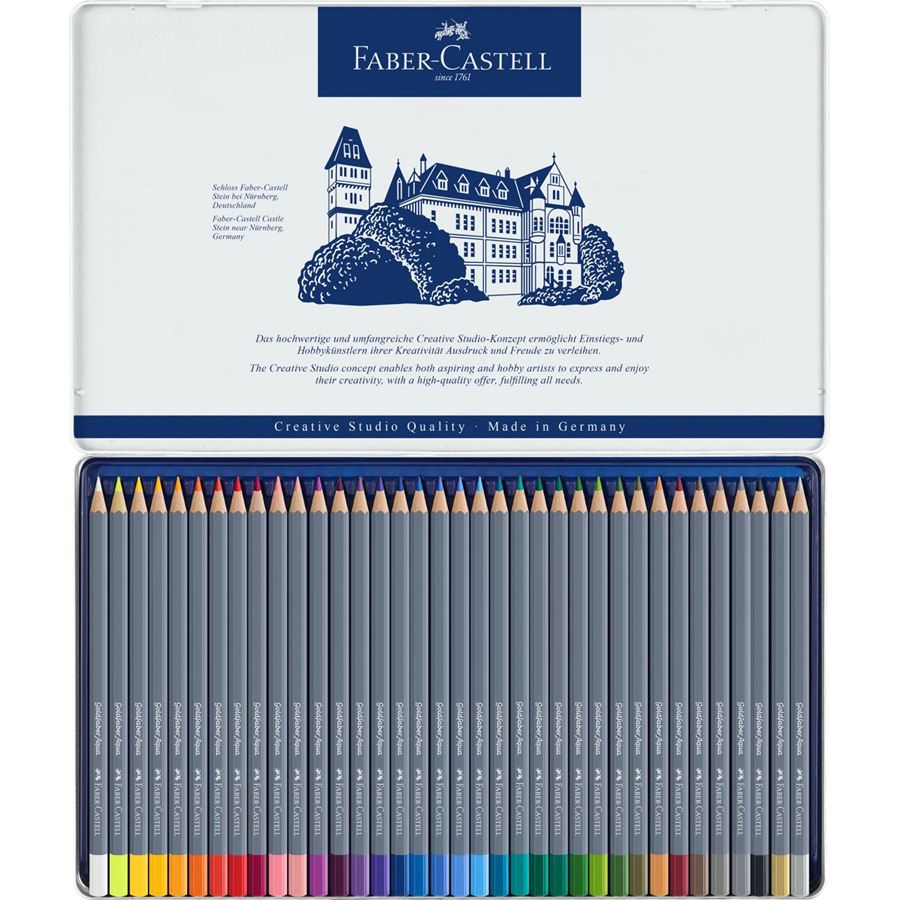 Faber-Castell - Matite colorate acquerellabili Goldfaber Aqua conf met da 36
