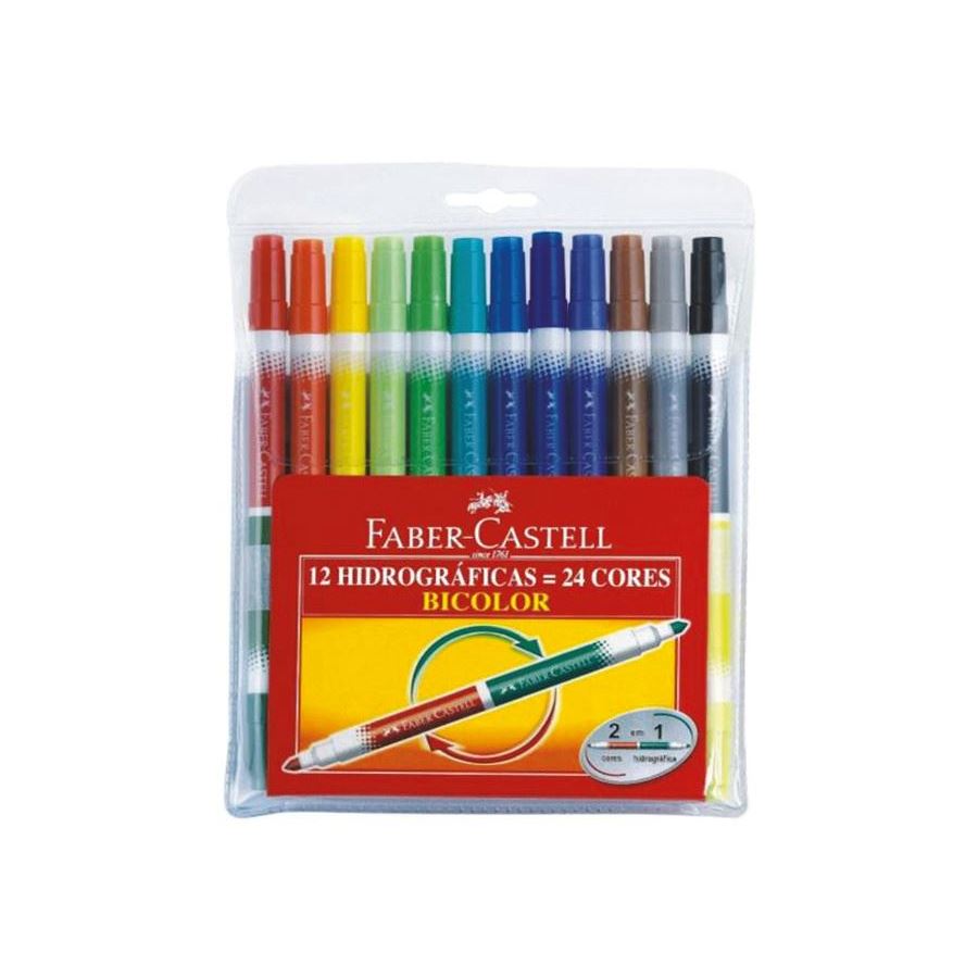 Faber-Castell - Pennarelli Bicolor bustina da 12