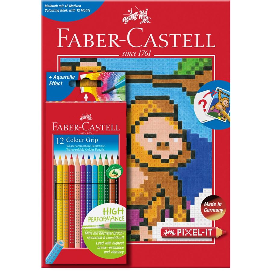 Faber-Castell - Astuccio con 12 matite Colour Grip+PIXEL