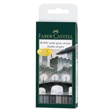 Faber-Castell - Penna Pitt Artist Pen colori Toni di grigio  Set 6
