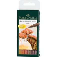 Faber-Castell - Penna Pitt Artist Pen colori Terra  Set 6
