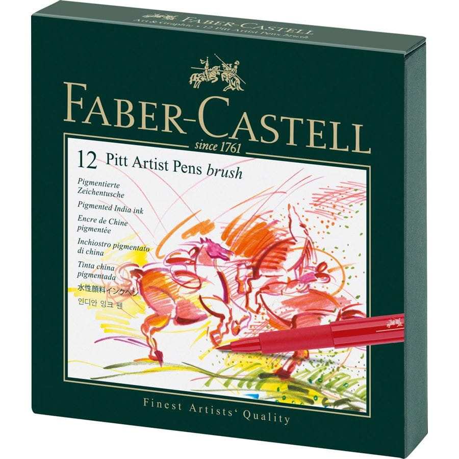 Faber-Castell - Penna Pitt Artist Pen 12 colori  B confezione regalo
