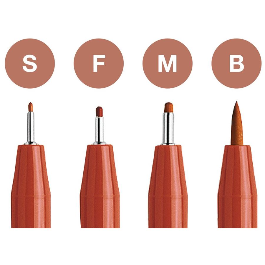 Faber-Castell - Penna Pitt Artist Pen sanguigno Set 4 (F,S,M,B)
