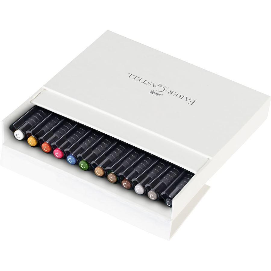 Faber-Castell - Studio Box con 12 Pitt Artist Pen, Calligraphy