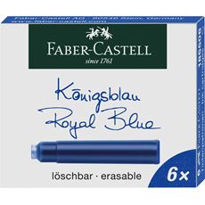 Faber-Castell - Astuccio con 6 cartucce inchiostro blu
