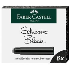 Faber-Castell - Astuccio con 6 cartucce d'inchiostro nero