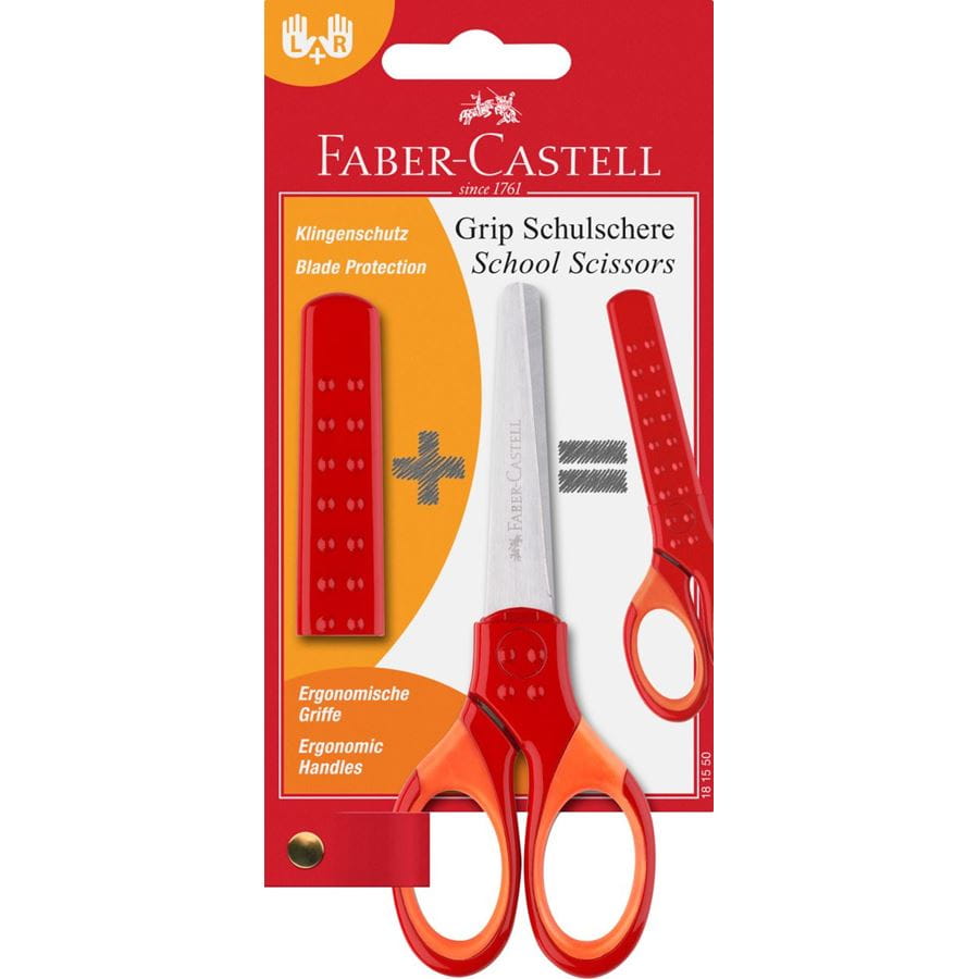 Faber-Castell - Forbice Grip per la scuola rossa