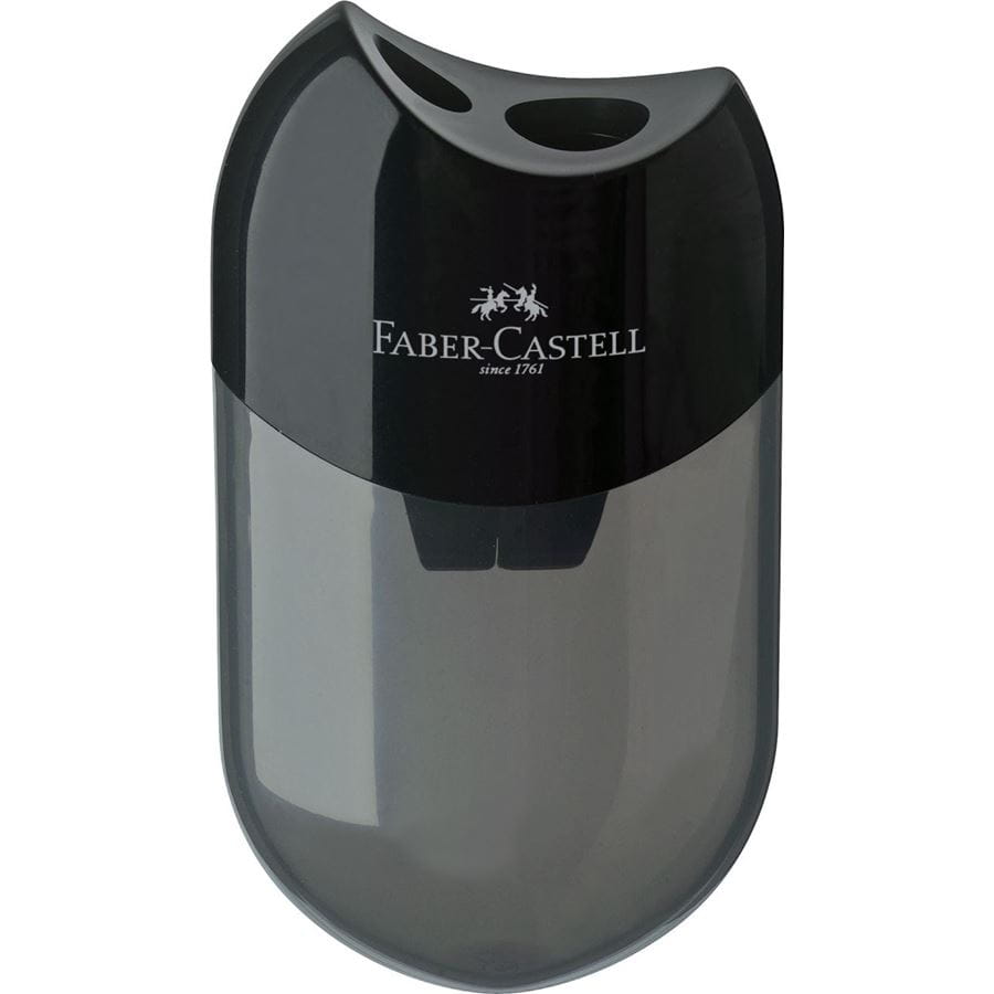 Faber-Castell - Temperamatite a 2 fori con serbatoio nero