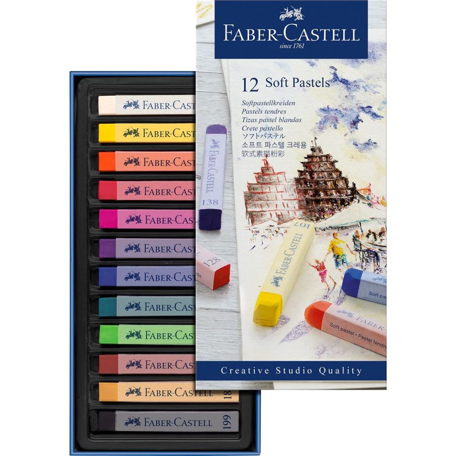 Faber-Castell - Ast. cart. 12 crete Soft