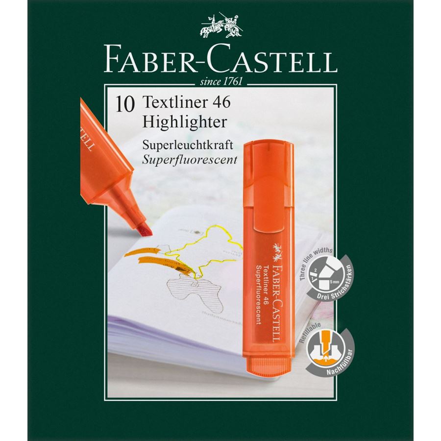Faber-Castell - Evidenziatore Textliner 1546 Fluo arancio