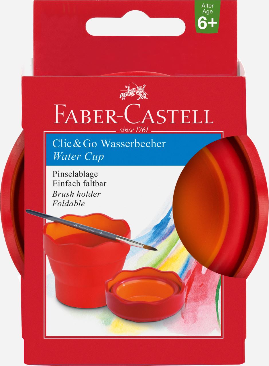 Faber-Castell - Scodellino Clic&Go per acqua rosso
