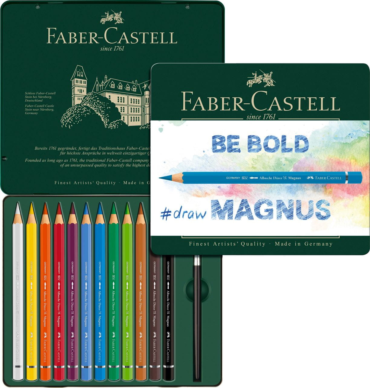 Faber-Castell - Matite colorate Albrecht Dürer Magnus conf. metallo 12 pezzi
