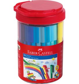 Faber-Castell - Penne a feltro Connector, barattolo da 50