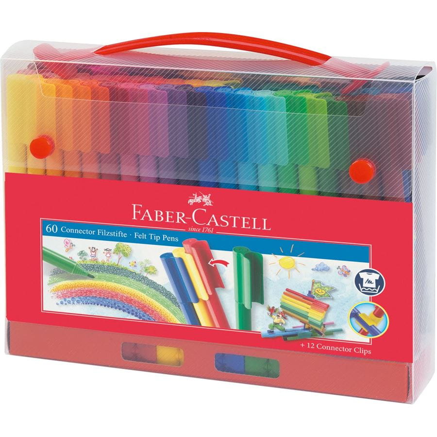 Faber-Castell - Set regalo pennarelli Connector Pen con 60 pezzi