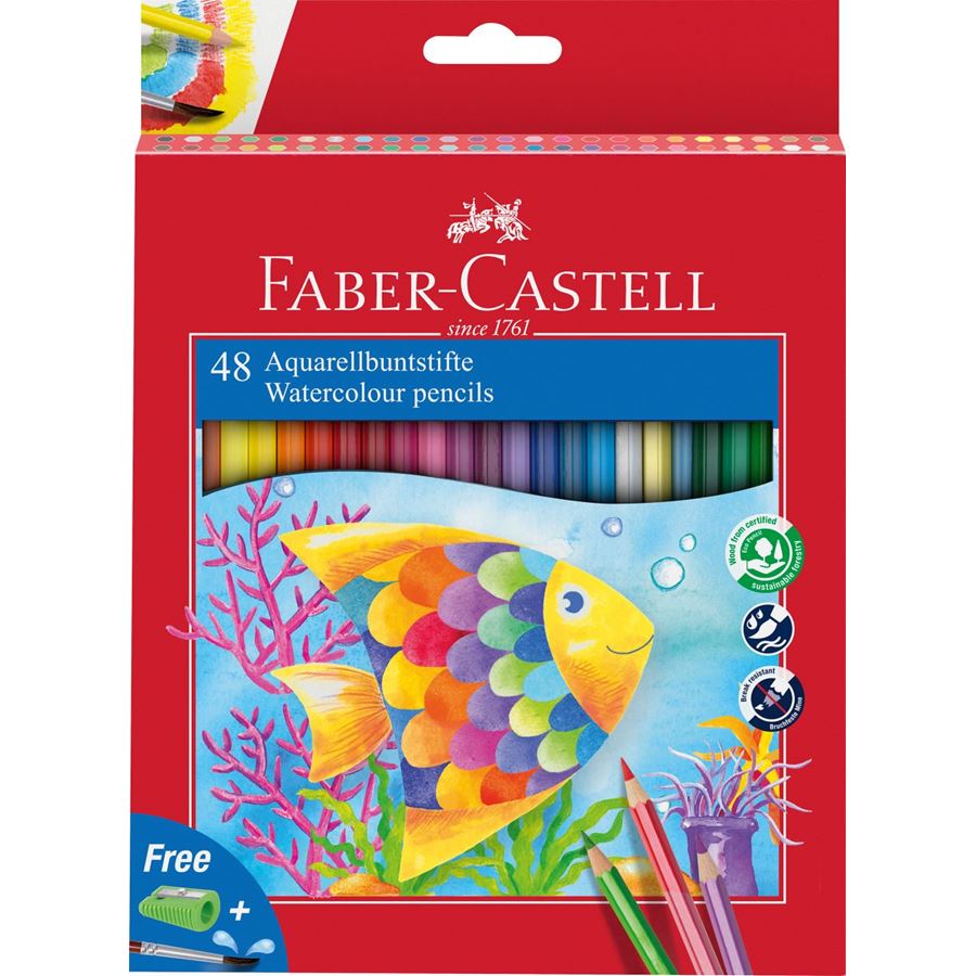 Faber-Castell - Matite Colorate Acquerellabili Astuccio cartone 48