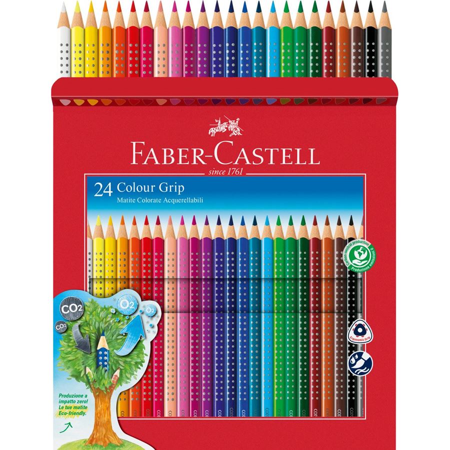 Faber-Castell - Matite Colorate Colour Grip Astuccio cart. da 24 IT