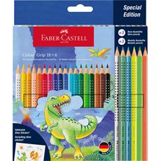 Faber-Castell - Matite colorate Colour Grip Dinosauro 18+6