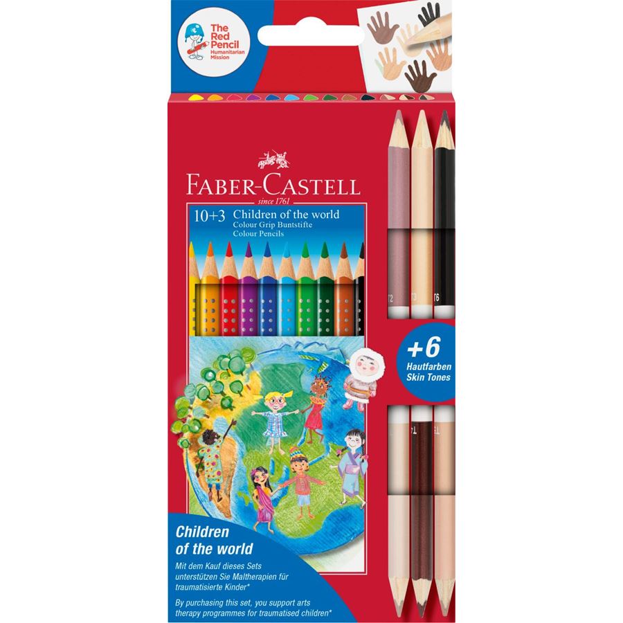 Faber-Castell - Matite colorate Colour Grip "Children of the world"  10+3