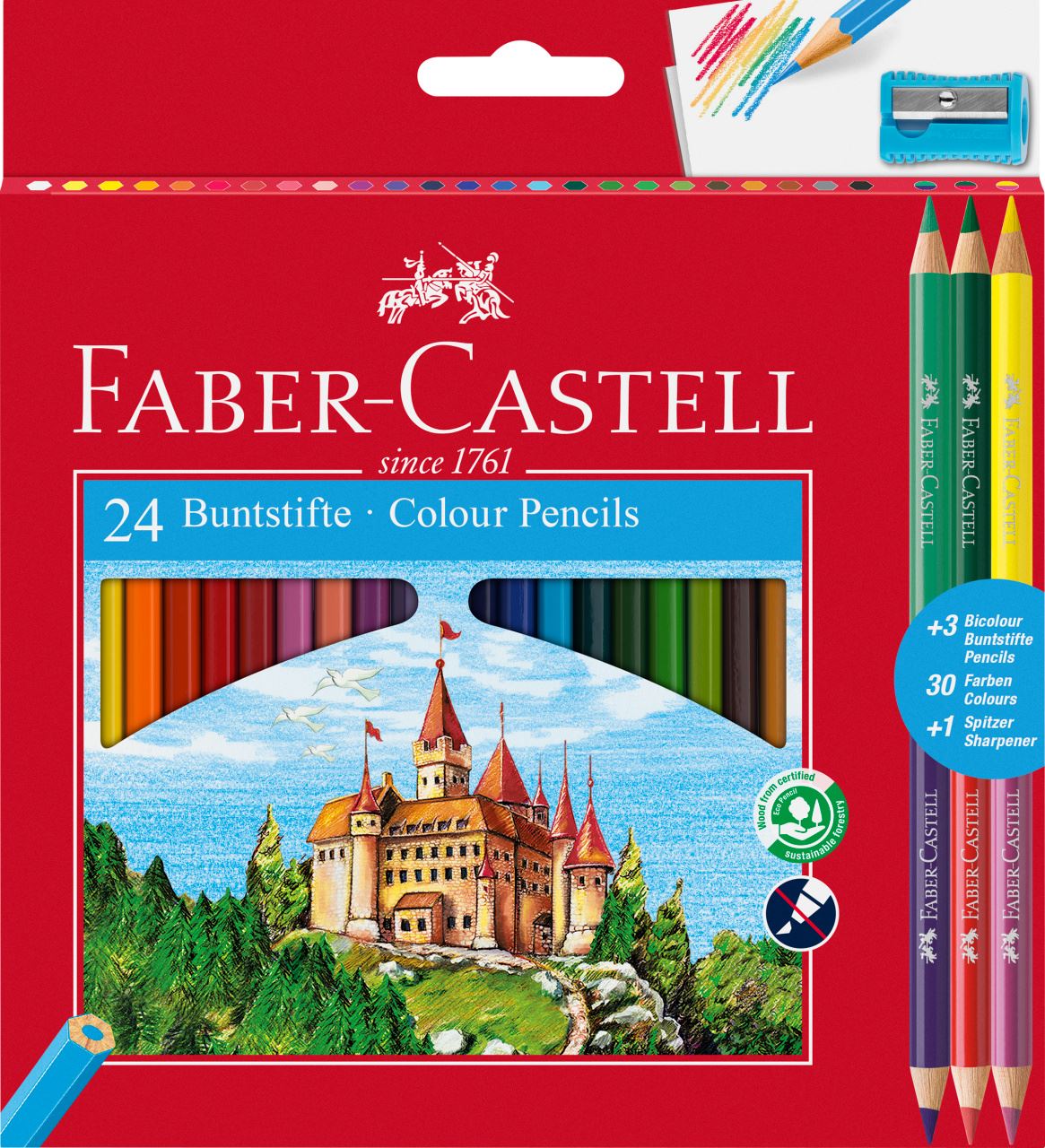 Faber-Castell - Matite colorate Eco 24+3 matite Bicolor