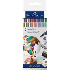 Faber-Castell - Marker Metallics, astuccio cartone 12 colori