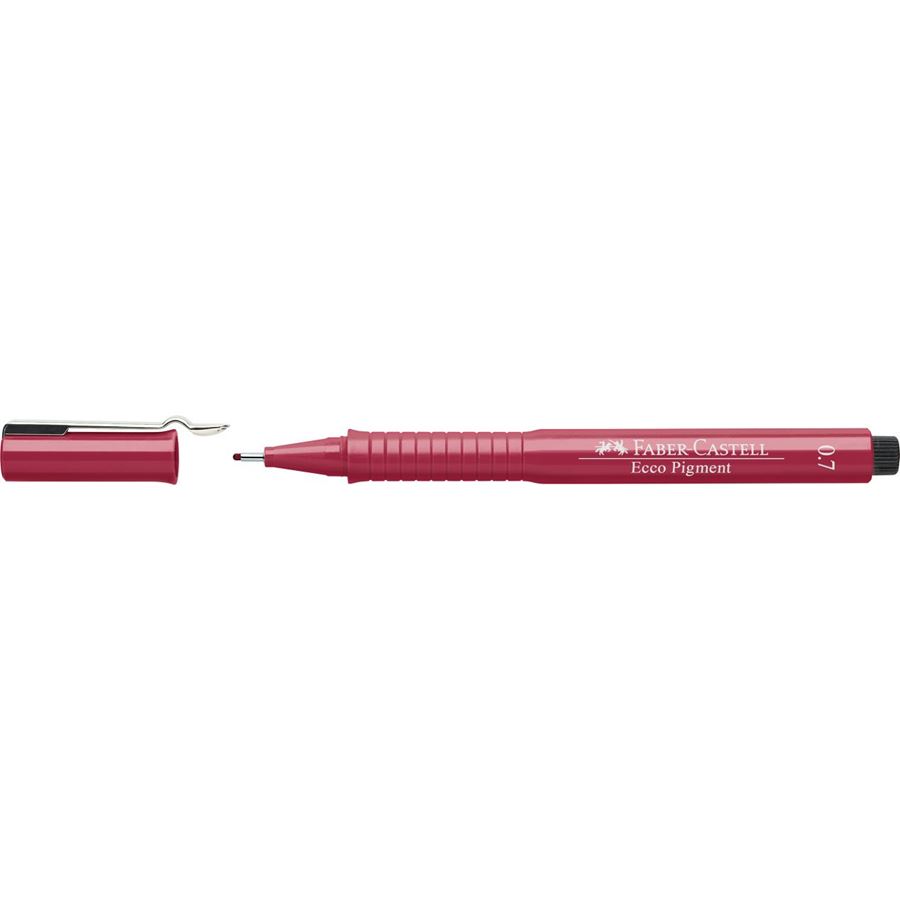 Faber-Castell - Penna a fibra Ecco Pigment 0.7 mm rossa