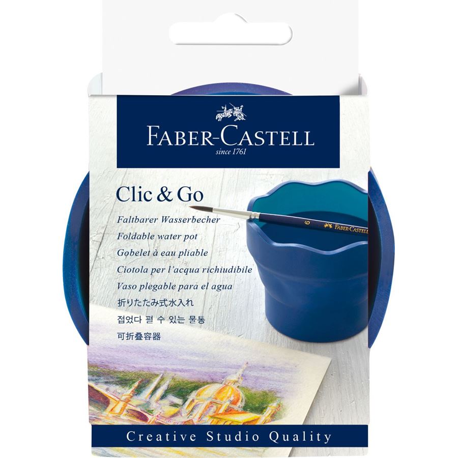 Faber-Castell - Scodellino Clic&Go per acqua blu