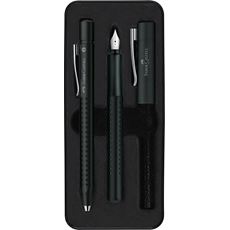 Faber-Castell - Set Grip 2011 nero: penna stilografica M + penna a sfera