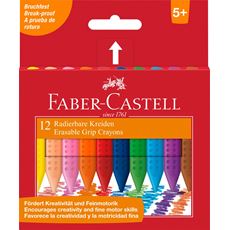Faber-Castell - Astuccio con 12 pastelli a cera Grip