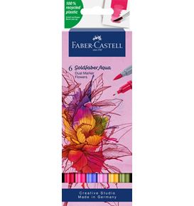 Faber-Castell - Goldfaber Aqua Dual Marker, astuccio da 6, Flowers