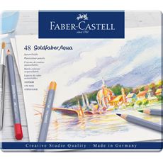 Faber-Castell - Matite colorate acquerellabili Goldfaber Aqua conf met da 48