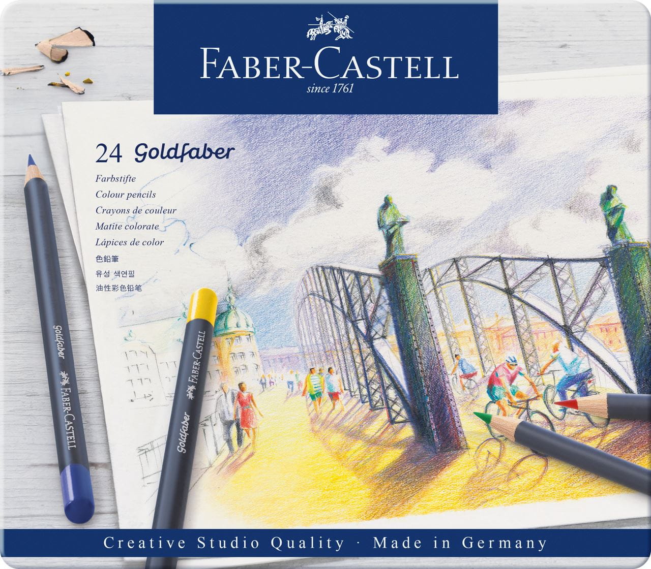 Faber-Castell - Matite colorate Goldfaber conf. metallo da 24