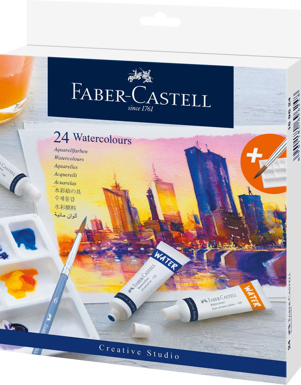 Faber-Castell - Astuccio in cartone con 24 acquerelli in tubetto