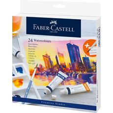 Faber-Castell - Astuccio in cartone con 24 acquerelli in tubetto